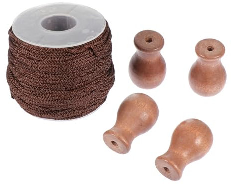 IMIKEYA Accessori per Tende Veneziane 1 Set Di Cordino Nappe In Legno Ricambi per Tende