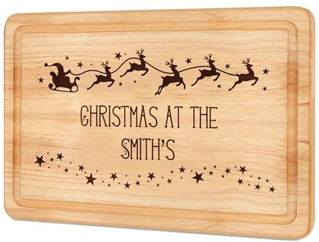Personalised Chopping Board for Christmas Personalised Cheese Board Engraved Cutting Board Custom Chopping Board Gifts for Christmas Couples & Families (Design 3)