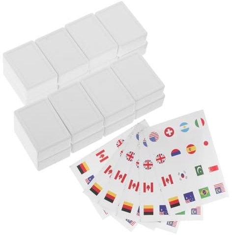 ibasenice 65stücke Wasserfeste Nationalflaggen-Aufkleber Für Brettspiele Für Erwachsene Domino-Halter Länderflaggen-Karten Zahlenspiele Weltflaggen-Banner Weltaufkleber Dreieckspiel Domino-t