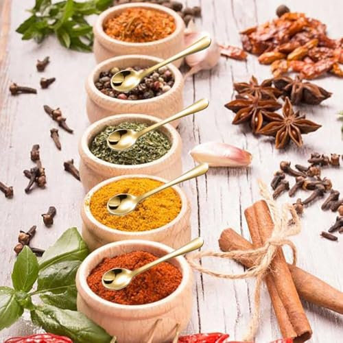 Lot de 8 petites cuillères à café en acier inoxydable pour thé, sucre, gâteau, crème glacée, 7,5 x ,6 cm, pour pots à épices, sel, sucre, poivre, miel