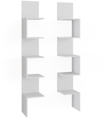 Vicco Eckregal Paolo, Bücherregal, Weiß, 28 x 175.4 cm 2er Set