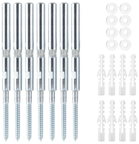 LDXDRU Set di 8 mensole da parete invisibili, Ø 10 x 100 mm, supporto sospeso, supporto per mensole, rondelle e tasselli inclusi