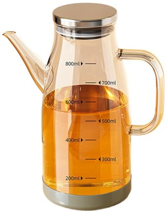 Eoixuqba Cooking Oil Dispenser, Glass Jug With Anti-Drip Spout Refillable Comdiment Dispense, Kitchen Oil Pour Container For Salad Dressing, Frying, BBQ, Air Fryer Use