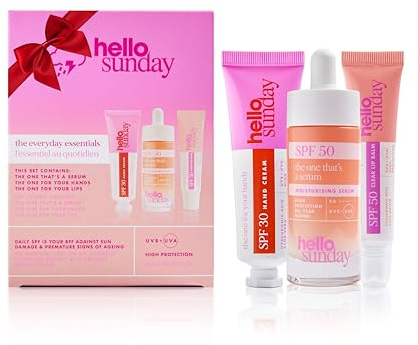 Hello Sunday The Everyday Essentials Bestsellers Kit | LSF Schutz für Gesicht, Lippen & Hände mit Hyaluronsäure & Vitamin C