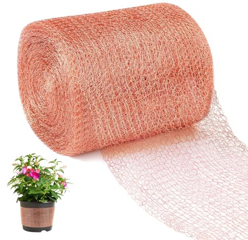 WUQNGI Filet Anti Limaces et Escargots, 12.7cm x 6m Ruban Cuivre Anti Limace, Double Couche Grillage en Bande Cuivre Anti Limace, Barriere Anti Limace pour Jardin Protection
