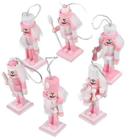 Garneck 6piezas Adornos De Cascanueces Navideños Pequeñas Estatuas De Madera para Decoración De Mesa Decoración Navideña Hogar