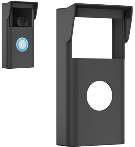 Silicone Skin Cover Compatible with Ring Video Doorbell 2nd Gen (2020 Release) Outdoor Doorbell Protector with Sun Visor Waterproof & UV Resistant Dustproof Silicone Case for Ring Smart Home Security