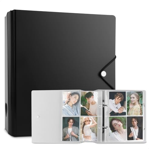 Fundas Cartas Magic, Album Cartas, Toploader Binder Con Cierre De Hojas Sueltas En Forma De D, Álbum card Magic Con CordóN EláStico, 25 PáGinas Album Postales, 100 Posiciones De Tarjetas