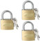 GGUFAY 3 pezzi 32 mm Lucchetto, Lucchetto Armadietto Lungo con 9 Chiave, Lucchetto di Sicurezza con Corpo della serratura spesso, Lucchetto di sicurezza, per armadietto, zaino, Finestre, Porte
