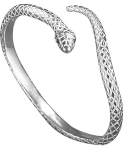 Luck Trader Sterling Silver Snake Bangle Bracelet Gift for Mum on Mothers Day, Birthday, Christmas