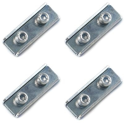 Go Kart Dual Screw Cable Clamp, 4Pcs Kart Throttle/Brake Two-Bolt Steel Cable Clamp