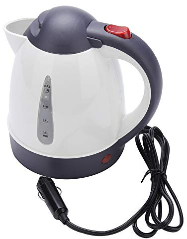 Nimomo 12V Auto Reise Elektrischer Wasserkocher, 1000ml Boiler, Kleiner Elektrischer Reisewasserkocher, Mini Elektrischer Tee Kaffeebecher für Tee, Kaffee, Suppe und Nudeln