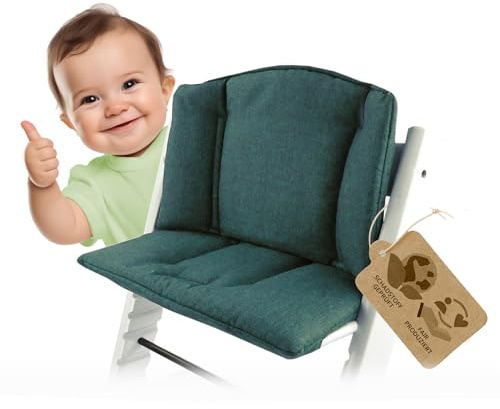 ninna-nanna by Bambiniwelt Ersatzbezug Bezug Sitzkissen Kissen-Set Sitzverkleinerer kompatibel mit Stokke Tripp Trapp für Hochstuhl-Kinderstuhl Mod. 1 (meliert Olive)