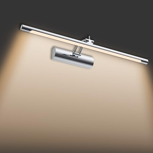 FIVMEN Spiegelleuchte Bad mit Schalter 55cm Breite Spiegellampe Badezimmer 15W Warmweiß LED Spiegelschrank Beleuchtung IP44 Wasserdicht Wandleuchte Schrankleuchte Badlampe J03, mit 180° Rotation
