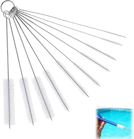 10pcs Straw Cleaning Brush, Long Bottle Cleaner Brush Set, Flexible Small Cleaning Brushes, with Long Handle Flexible Bristles for Water Bottles Glasses Kettles Jars Pipes Vases Drains