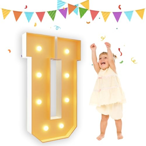 Lettres U pour chapiteau de 0,9 m - Grands chiffres pour décoration de fête, mariage, anniversaire, vacances, décoration de fête