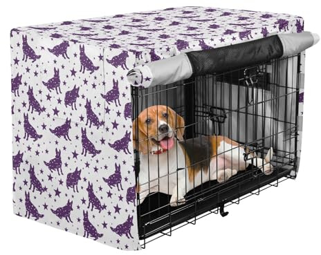 siphylline hundstjärnor lila vit låda skydd för hundar kennel täcker hundlåda gardiner