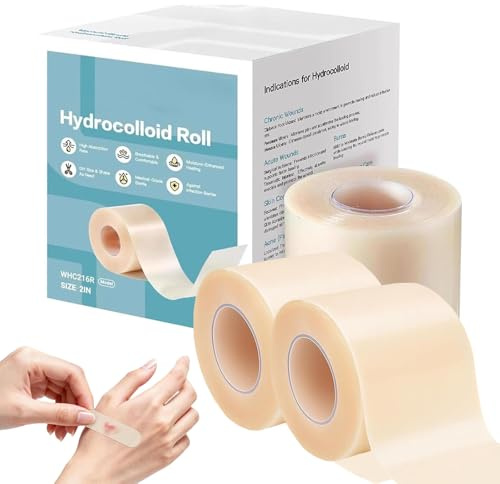 medizinische Grad Hydrokolloid Dressing Roll - Selbstklebendes Wundheilungsband für Blasen, Verbrennungen, Akne, Druckwunden | Wasserdichte, sanfte und schmerzlose Entfernung (3PCS)
