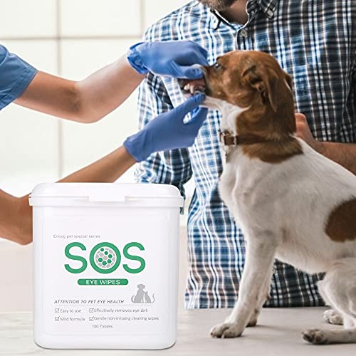 Annadue 100 Toallitas Húmedas de Poliéster para Ojos de Mascotas, Removedor de Lágrimas para Perros y Gatos, Toallas de Limpieza Suaves para el Cuidado Diario de Mascotas