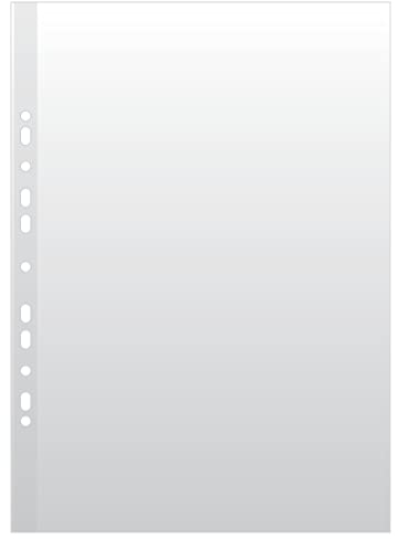 DONAU Prospekthüllen DIN A3 Hochformat / 50 Stück/Genarbt Oben Offen Klarsichthüllen Sicht-Hüllen Gelochte Plastikhülle für Dokumente Papiere/Transparent 120 Mikron/Verstärkte Kante/