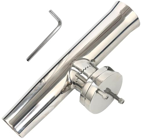 Amarine Made Fishing Rod Holder,Stainless Tournament Style Clamp on Rod Holder,Adjustable Fishing Pole Holder for Rails 1-1/4 to 2