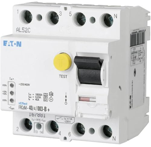 Eaton FRCdM FI-Schutzschalter, 4-polig, 63A, 30 mA Typ B 220 V dc FRCdM IEC/EN 61008, IEC/EN 62423