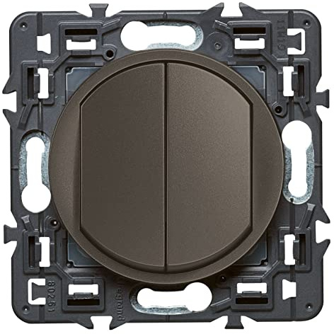 LEGRAND - Interrupteur Poussoir Double Céliane - 6A - Commande d'Eclairage Silencieuse - Prêt à Installer - Fabriqué En France - Graphite