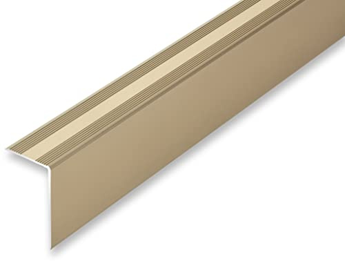 NALine® Alu Winkelprofil 30 x 52 x 900 mm Treppenwinkel Sand selbstklebend Treppenkantenprofil Treppenkante