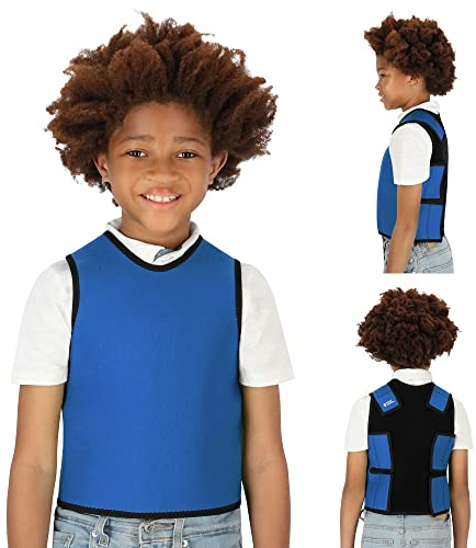 Special Supplies Sensory Compression Vest Deep Pressure Comfort (Blue, Small)