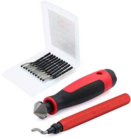 AFA Tooling Deburring Tool with Blade and 10 Extra Blades and Countersink Hand Reamer