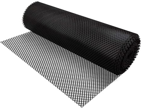 We Can Source It Ltd – 61cm x 20m Black Bar Shelf Liner Roll – Non-Slip, Anti-Microbial Mesh Mat – Cut-to-Size Glassware Protector for Bars, Pubs, Kitchens, Cabinets & Drawers