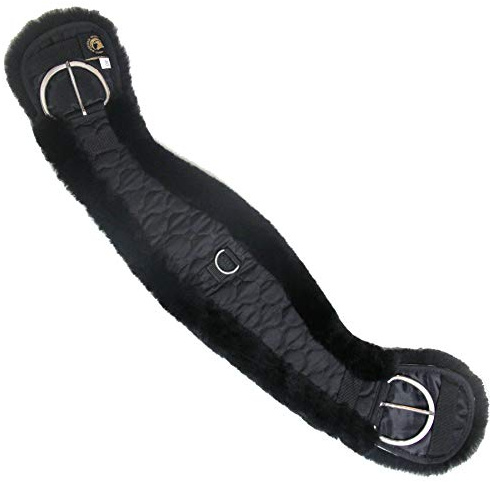 Merauno® Cinturón de lana de cordero Western para silla de montar, de lana de cordero merino de calidad, forma anatómica cóncava, Color: natural, negro, marrón, antracita