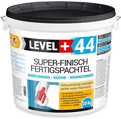 Level Plus 44 Super Finish Spachtel 20kg Fertigspachtel Q4 Perfekt Glatt Küche Bad Wohnzimmer