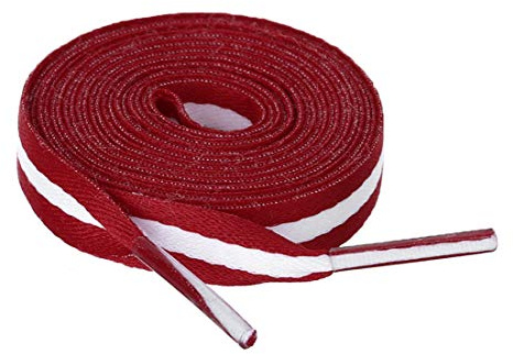 sourcing map Colorful Color Block Stripe Canvas Shoe Strings Flat Shoelace for Sneaker 2 Pairs