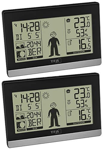 Funk-Wetterstation mit 2 Display Weather Boy Mega TFA 35.1159.99 (﻿schwarz 35.1159.01.99)