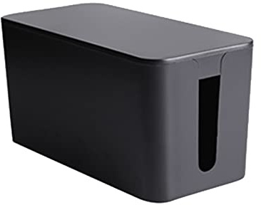 Kabel-Management-Box, Kabel-Organizer-Box für Heim- und Büro-System zum Abdecken und Verstecken & Steckdosenleisten und Kabel, Überspannungsschutz (klein, schwarz)