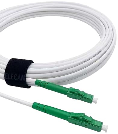 Elfcam® - LC/APC till LC/APC singelläge Simplex fiberoptisk kabel, 9/125μm LSZH vit optisk strumpeband (25 m)