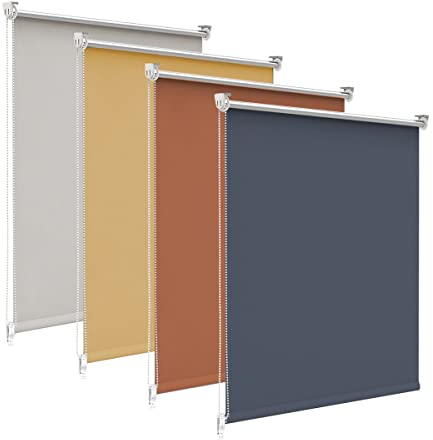 bobodeco Verdunklungsrollo ohne Bohren & mit Bohren, Verdunkelungsrollo Klemmfix, Dunkelblau 75x150cm (BxH), Thermorollo Sichtschutz und Sonnenchutz, Rollos Hitzeschutz für Fenster & Tür