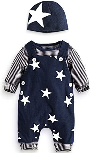 SFreeBo Abbigliamento Neonato Maschietto 3 Pezzi Set Invernale Maniche Lunghe in Cotone a Righe per Neonati 3-18 Mesi