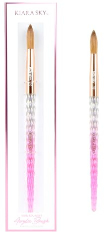 Kiara Sky Pink Crystal Acrylic Kolinsky Nail Brush (10)