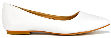 Womens Flat Pointed Toe Shoes Ladies Ballet Faux Suede Slip On Pumps