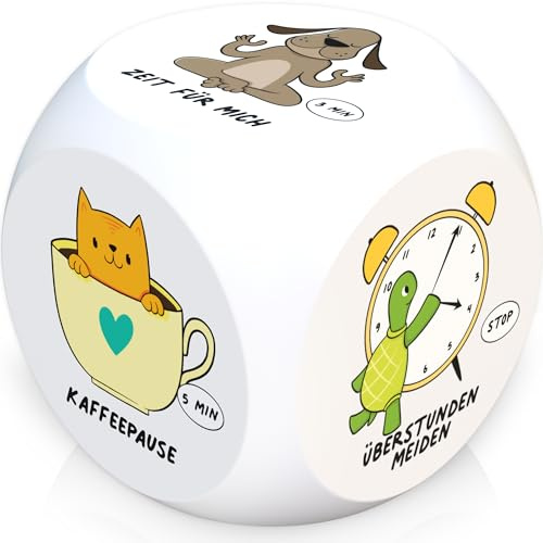 GLÜCKSGUT® Anti-Stress-Würfel | Tierische Pause | Lustiger Stresswürfel | 6 Motive, Geschenkbox & Anleitung | Spielzeug für Stressabbau, Kollegen & Büro Geschenk