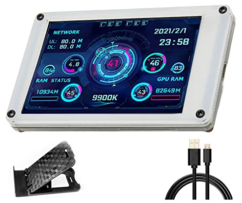 Acogedor Mini pantalla IPS USB de 3.5 pulgadas, monitor de temperatura de computadora, CPU de PC, GPU, RAM, HDD, monitor de datos, pantalla de panel de sensor de PC, con editor de temas visuales