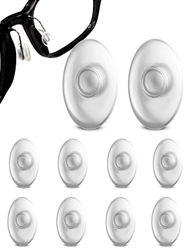 SPORTS WORLD VISION Premium Grade Oval Shaped Glasses Nose Pads | Push-in Silicone Nose Pads for Spectacles 12.5 mm/0.5'' | 5 Pairs Nose Pads for Glasses, Sunglasses & Reading Glasses Repair kit