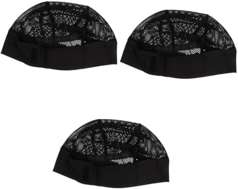 FRCOLOR 3 Stk Haarnetz-Kopfbedeckung aus Eisseide perückennetz perücken zubehör Turban-Stirnband Häkelzubehör Hüte Zopfzubehör atmungsaktive Perückenhaarnetze gefälschte Haarkuppelkappen