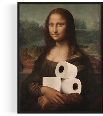 OHBIMBA Poster Da Parete Stampe Quadri Umoristici Decorazione Bagno Quadro Divertente Stile Rinascimentale Idea Regalo Originale Toilette WC Simpatico Casa Parete Interni (Senza cornice - 21x30cm)