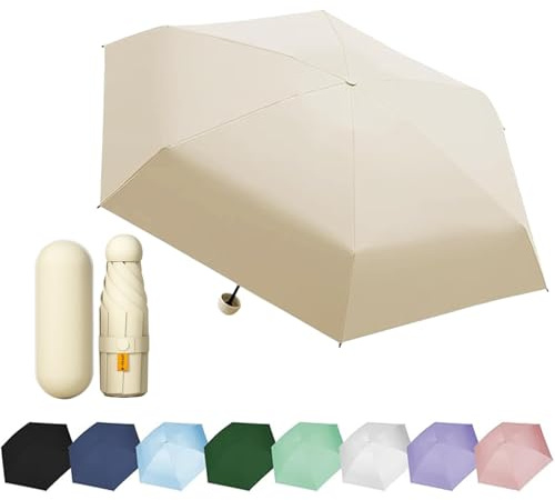 EEPLUYTY Mini-Regenschirm, Sechs-Knochen-Regenschirm, UV-Schutz-Regenschirm, Sonnenschutz-Regenschirm für den Außenbereich, Regen- oder Sonnenschein-Regenschirm, praktisch und tragba