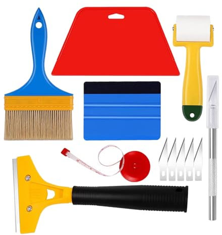 Herramientas de papel pintado, incluidas herramientas de corte, raspador de goma, raspador de pintura, cepillo, cinta métrica, Herramientas para papel tapiz, Herramientas para película de papel tapiz