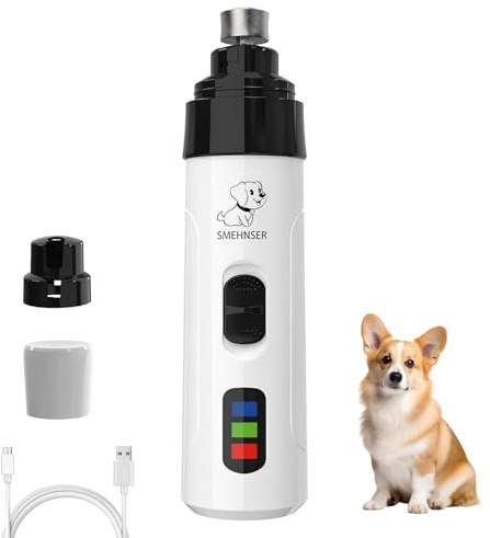 Haustier-Nagelschleifer, elektrisch, für Hunde, Krallenschleifer, leise, Diamant-Bit, Welpennägel, Nagelknipser, Feilentrimmer für kleine, mittelgroße und große Hunde und Katzen