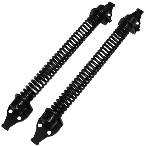 Self Closing Gate Springs X2 (8 10 Black Galvanised Heavy Duty Fence Door Closer) (Black, 8 (200MM))